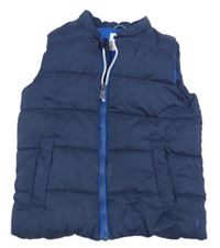 Tmvomodrá šušťáková prešívaná zateplená vesta Okaidi