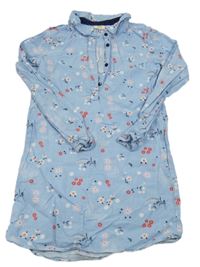 Světlemodré kytičkované košilové šaty Kids 