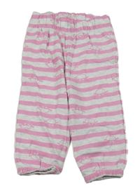 Šedo-růžové pruhované tepláky s ovečkami Ergee 