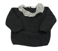 Tmavosivý sveter s golierikom F&F