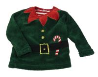 Tmavozelená chlupatá mikina - Elf