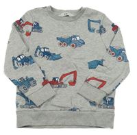 Svetlosivá melírovaná mikina s bagrami C&A