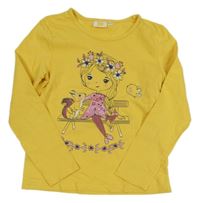 Žluté triko s holčičkou Kids