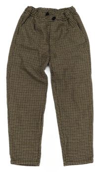 Béžovo-černé kostkované kalhoty Zara 