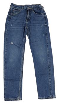 Tmavomodré relaxed fit rifle s vyšúchaním H&M