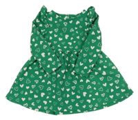 Zelené šaty se srdíčky a volánky St. Bernard