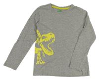 Šedé melírované funkční triko s dinosaurem Mountain Warehouse