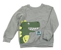 Sivá melírovaná mikina s dinosaurom Lupilu