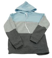 Sivo-svetlomodrá mikina s kapucňou