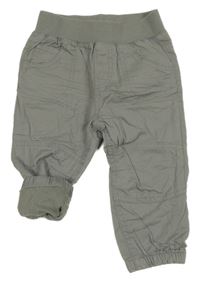 Šedé plátěné podšité cuff kalhoty Topomini