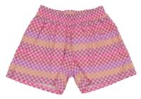 Svetloružová -farebné kockované bavlnené kraťasy Dunnes