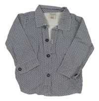 Tmavomodro-bílá vzorovaná košile 