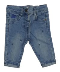 Modré rifle s puntíky 