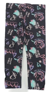 Tmavosivé capri legíny s jednorožcami Primark