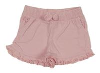 Svetloružové bavlnené kraťasy s mašlou Prénatal
