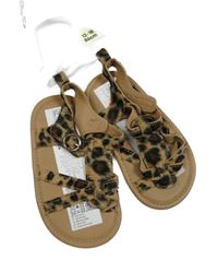 Nové - Béžové koženkové sandály F&F vel. 20