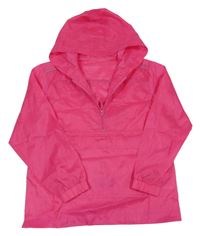 Fuchsiová šusťáková větrovka s kapucí 