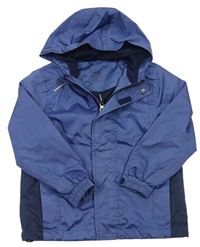 Modro/tmavomodrá šusťáková funkční podzimní bunda s kapucí crivit