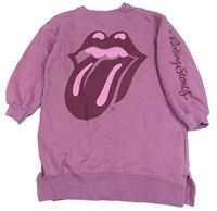 Starorůžové teplákové šaty s potiskem - The Rolling Stones ZARA