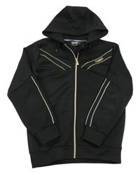 Černá thermo propínací mikina s logem a kapucí Sonneti