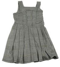 Černo-světlešedo-hnědé kostkované vzorované šaty Matalan