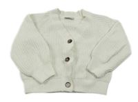 Smetanový žebrovaný propínací crop svetr Matalan