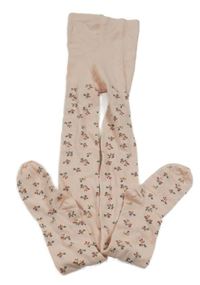 Broskvové pančuchy s kvietkami Tex