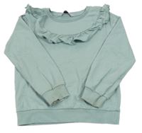 Olivovošedá mikina s volánikom everyday