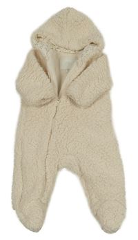 Smetanová huňatá podšitá kombinéza s kapucí ZARA