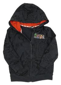 Tmavosivá prepínaci mikina s Avengers a logom a kapucňou George