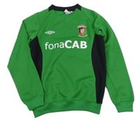 Tmavozeleno-čierna futbalová mikina so znakom UMBRO