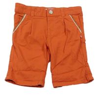 Tmavooranžové vzorované capri chino plátěné kalhoty OBaïBi