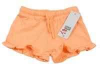 Nové - neónově lososové teplákové kraťasy s volánikmi F&F