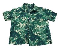 Tmavozelená kvetovaná košeľa Uniqlo