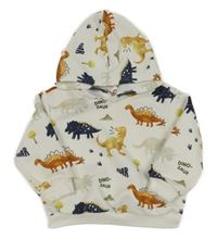 Biela mikina s dinosaurami a kapucňou Cozy Pixies