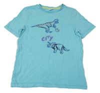 Svělemodré tričko s dinosaurami S. Oliver