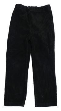 Čierne rebrované zamatové legíny H&M