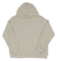 Svetlobéžová melírovaná rebrovaná úpletová oversize mikina s kapucňou H&M