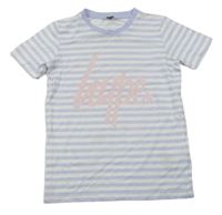 Lila-biele pruhované tričko s logom Hype