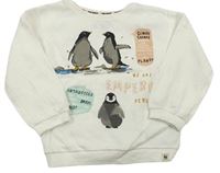 Krémová mikina s tučňáky a nápismi F&F