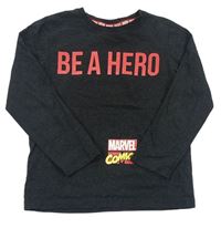 Tmavosivé tričko s nápisem - Marvel F&F