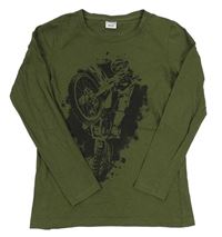 Khaki tričko s motorkářem Chapter Young