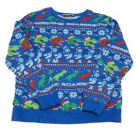 Modrá vzorovaná mikina s dinosaurami George