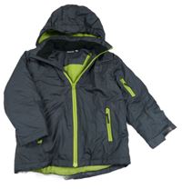 Antracitová šušťáková lyžiarska funkčná bunda s kapucňou zn. Crane