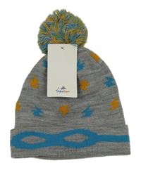 Nové - Sivá melírovaná čapica s bleskami a brmbolcom Topolino