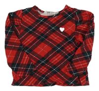 Červeno-černo-bílé kostkované triko H&M