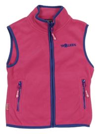 Tmavoružová fleecová prepínaci vesta TrollKids