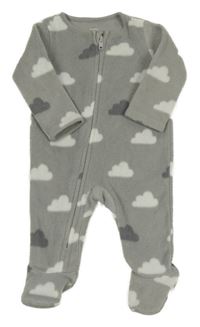 Sivý fleecový overal s mraky F&F