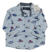 Nové - Světlemodrá košile s auty Next