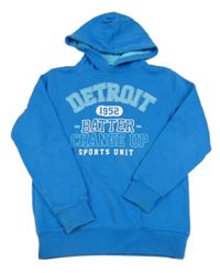 Modrá mikina s nápisom a kapucňou C&A